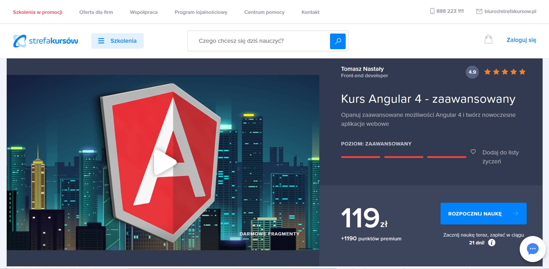 Strefa Kursów - Angular 4 - zaawansowany